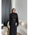 Tb - İndirimli Dantel Elbise - Siyah