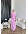 Sılan Yan Detaylı Elbise - Pembe