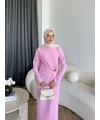 Sılan Yan Detaylı Elbise - Pembe