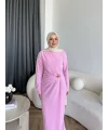 Sılan Yan Detaylı Elbise - Pembe
