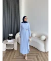 Sılan Yan Detaylı Elbise - Bebe Mavi