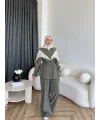 Pwn - Hanly Çizgi Detaylı Modal Takım - Haki