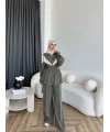 Pwn - Hanly Çizgi Detaylı Modal Takım - Haki