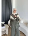 Pwn - Hanly Çizgi Detaylı Modal Takım - Haki