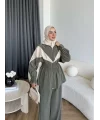 Pwn - Hanly Çizgi Detaylı Modal Takım - Haki