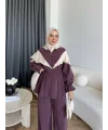 Pwn - Hanly Çizgi Detaylı Modal Takım - Bordo