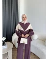 Pwn - Hanly Çizgi Detaylı Modal Takım - Bordo