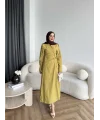 Tb - Havan Çapraz Elbise - Yağ Yeşil