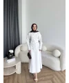 Tb - Havan Çapraz Elbise - Ekru