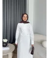 Tb - Havan Çapraz Elbise - Ekru