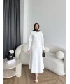 Tb - Havan Çapraz Elbise - Ekru