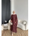Tb - Gezce Kat Kat Etekli Takım - Bordo