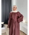 Tb - Gezce Kat Kat Etekli Takım - Bordo