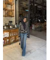 Baklava Desen Hırka - Siyah