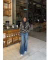 Baklava Desen Hırka - Siyah