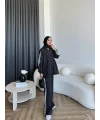 Bel - Limoria Çizgi Detay Puantiyeli Takım - Siyah