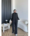 Bel - Limoria Çizgi Detay Puantiyeli Takım - Siyah