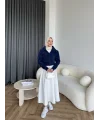 Boncuk Detaylı Mini Hırka - Lacivert