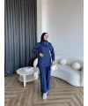 Btç-Freyi Gold Düğme Detay Scuba Takım - Lacivert