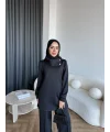 Btç-Freyi Gold Düğme Detay Scuba Takım - Siyah