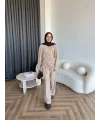 Btç-Özdet Yan Büzgülü Takım - Bej