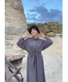 Cesla Fitilli Triko Elbise - Gri
