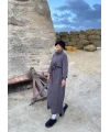 Cesla Fitilli Triko Elbise - Gri