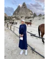 Cesla Fitilli Triko Elbise - Lacivert