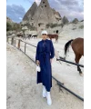 Cesla Fitilli Triko Elbise - Lacivert
