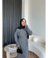 Dora Triko Elbise - Gri