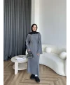 Dora Triko Elbise - Gri