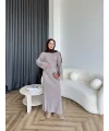 Dora Triko Elbise - Vizon