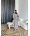 Dora Triko Elbise - Vizon