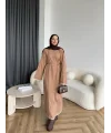 Doray Dantel Detaylı Elbise - Camel