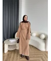 Doray Dantel Detaylı Elbise - Camel