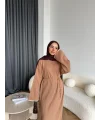 Doray Dantel Detaylı Elbise - Camel
