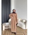 Doray Dantel Detaylı Elbise - Camel