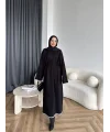 Doray Dantel Detaylı Elbise - Siyah
