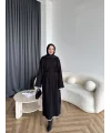 Doray Dantel Detaylı Elbise - Siyah