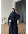 Duq - Doha Şal Hediye Abaya - Lacivert