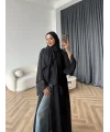 Duq - Doha Şal Hediye Abaya - Siyah