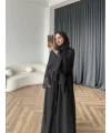 Duq - Doha Şal Hediye Abaya - Siyah