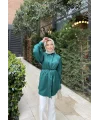 Ebruli Gömlek - Zümrüt Yeşili