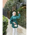 Ebruli Gömlek - Zümrüt Yeşili