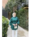 Ebruli Gömlek - Zümrüt Yeşili