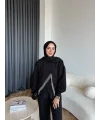 Ela Taş Detaylı Sweat - Siyah
