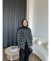 Esla Kareli Gömlek - Siyah
