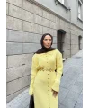 Evsa Mini Gold Düğmeli Elbise - Sarı