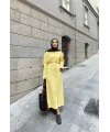 Evsa Mini Gold Düğmeli Elbise - Sarı