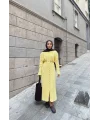 Evsa Mini Gold Düğmeli Elbise - Sarı